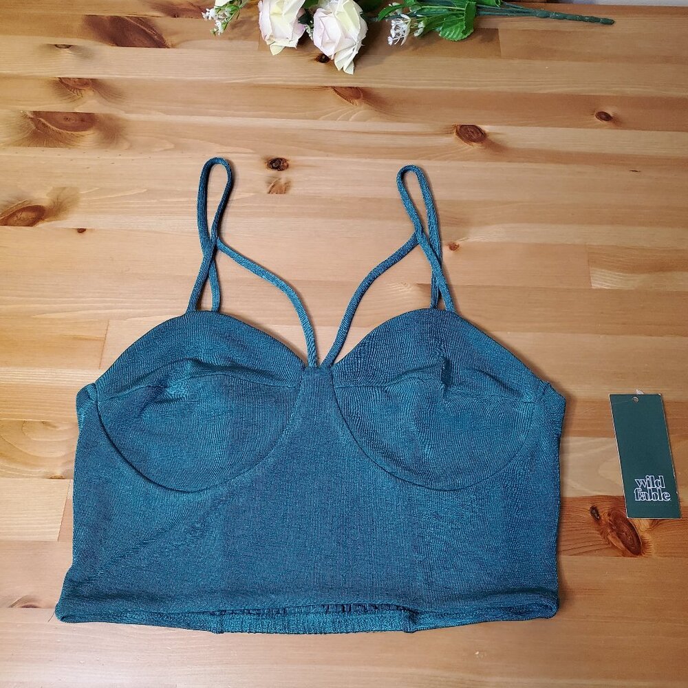 Wild Fable - Women's  Front Smocked-Back Cropped Bustier Tank Top - Size M - Picture 7 of 10